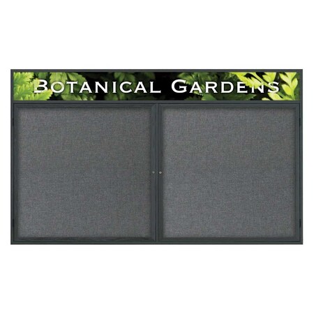 United Visual Products Triple Door Indoor Enclosed Easy Tack Bo UV308EZ-GREY-WHITE